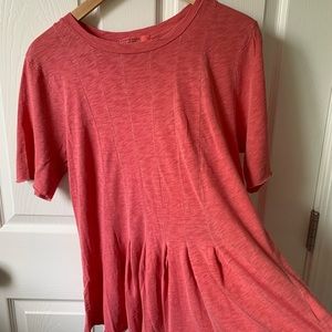 Vintage-wash Pin-tucked T-shirt